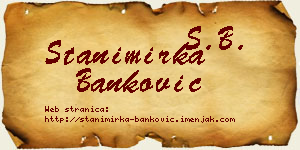 Stanimirka Banković vizit kartica